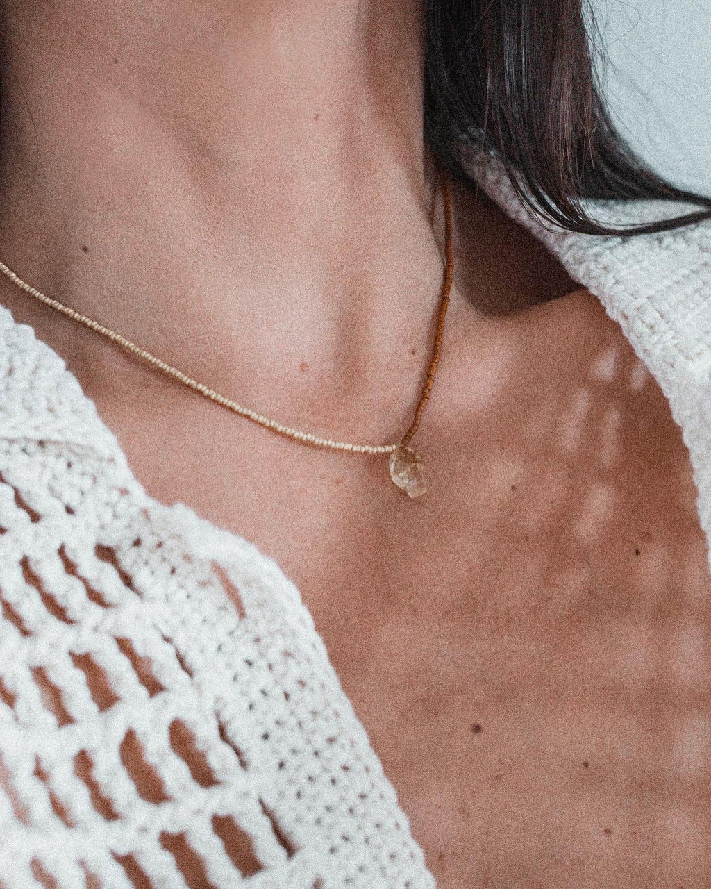 Citrine Necklace - Sand