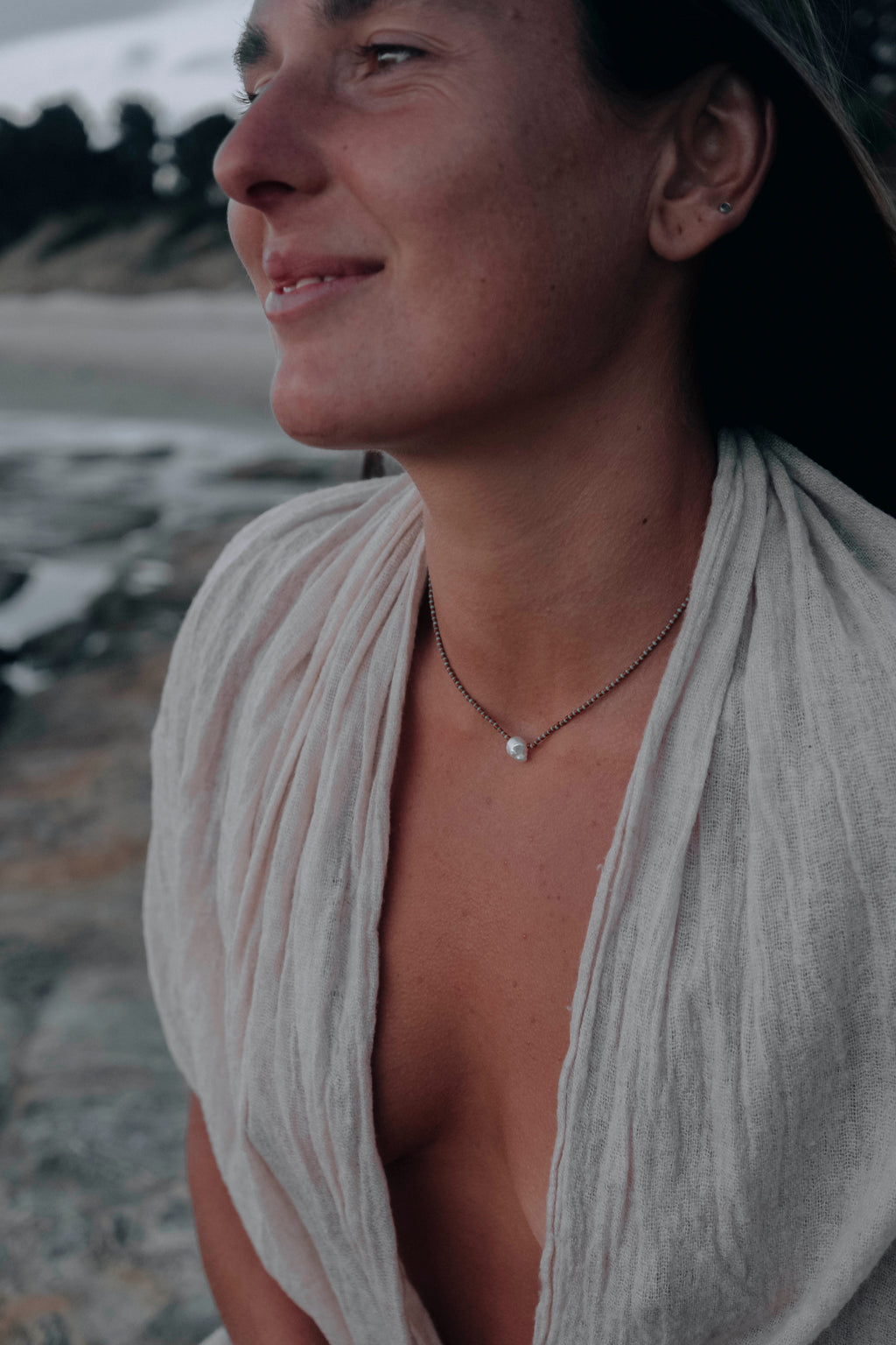 PRE-ORDER Ida Necklace- Brown Sky